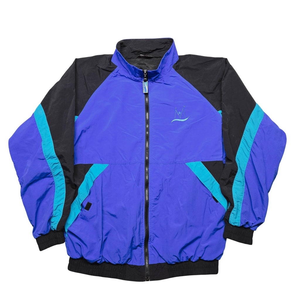 Vintage Bell Atlantic Jacket Mens XL Blue Nylon Windbreaker Colorblock 90s USA